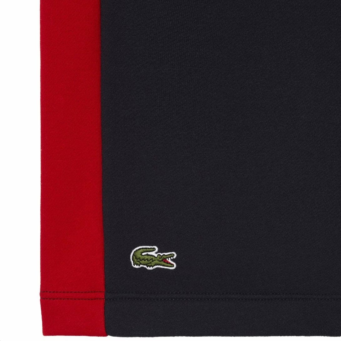 Lacoste Brushed Fleece Side Logo Short (Navy Blue/Red) GH8368-51 - Image 2