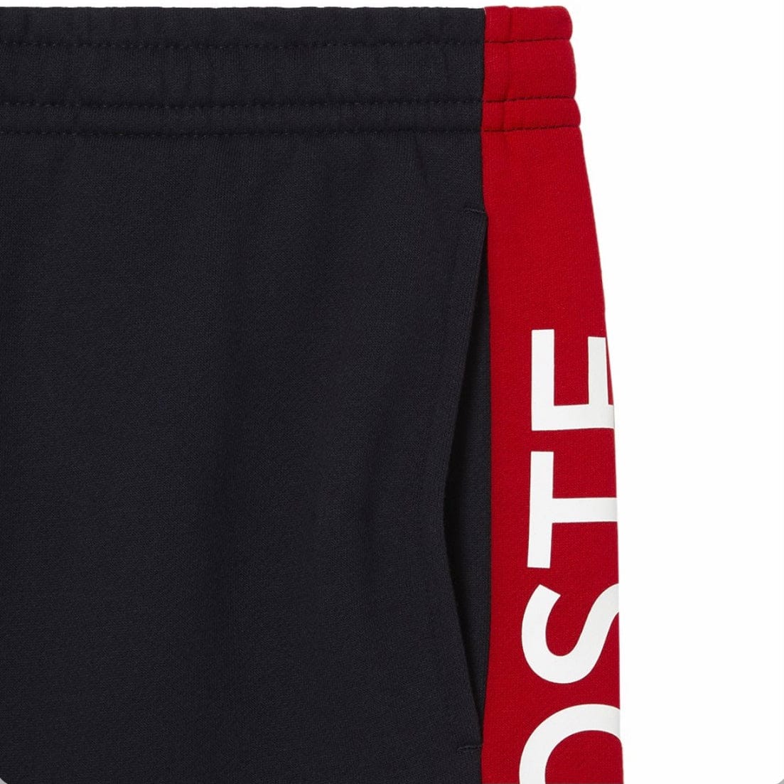 Lacoste Brushed Fleece Side Logo Short (Navy Blue/Red) GH8368-51 - Image 3
