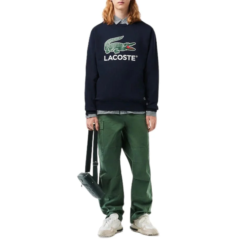 Lacoste Classic Fit Fleece Sweatshirt (Navy Blue) SH1281-51 - Image 6