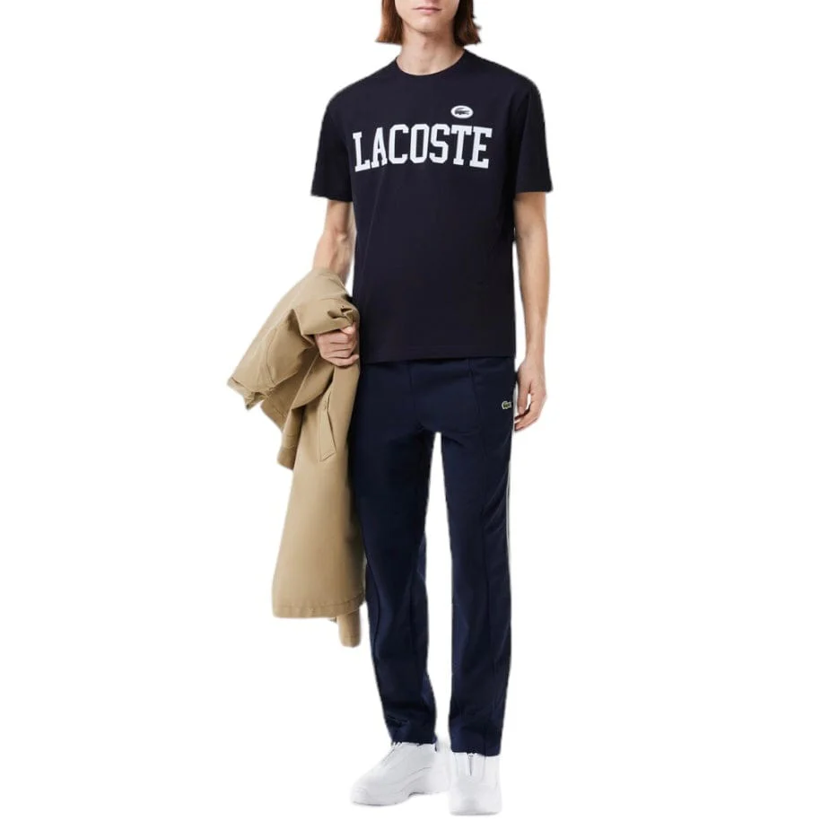 Lacoste Cotton Contrast Print & Badge Tee (Navy Blue) TH7411-51 - Image 6