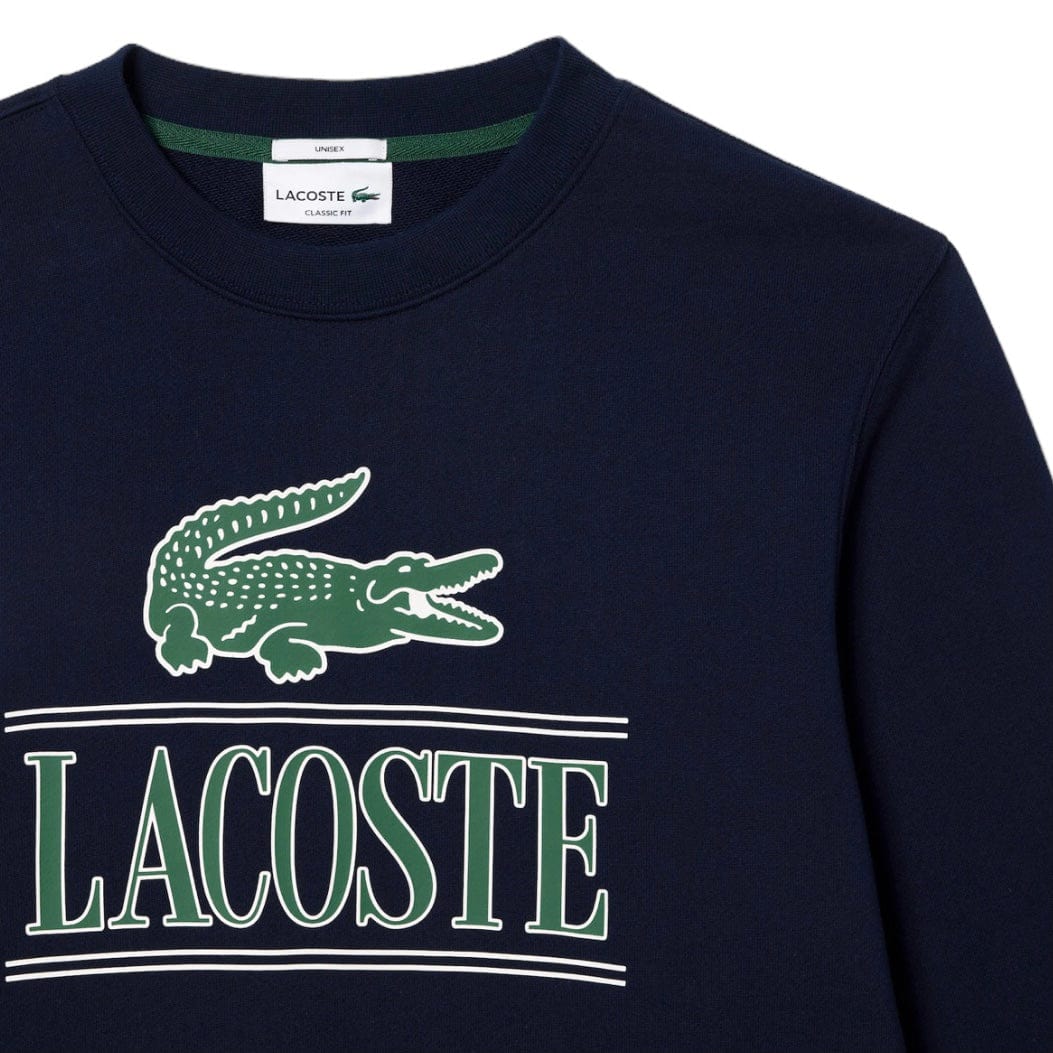 Lacoste Cotton Fleece Branded Jogger Sweatshirt (Navy Blue) SH1228-51 - Image 2