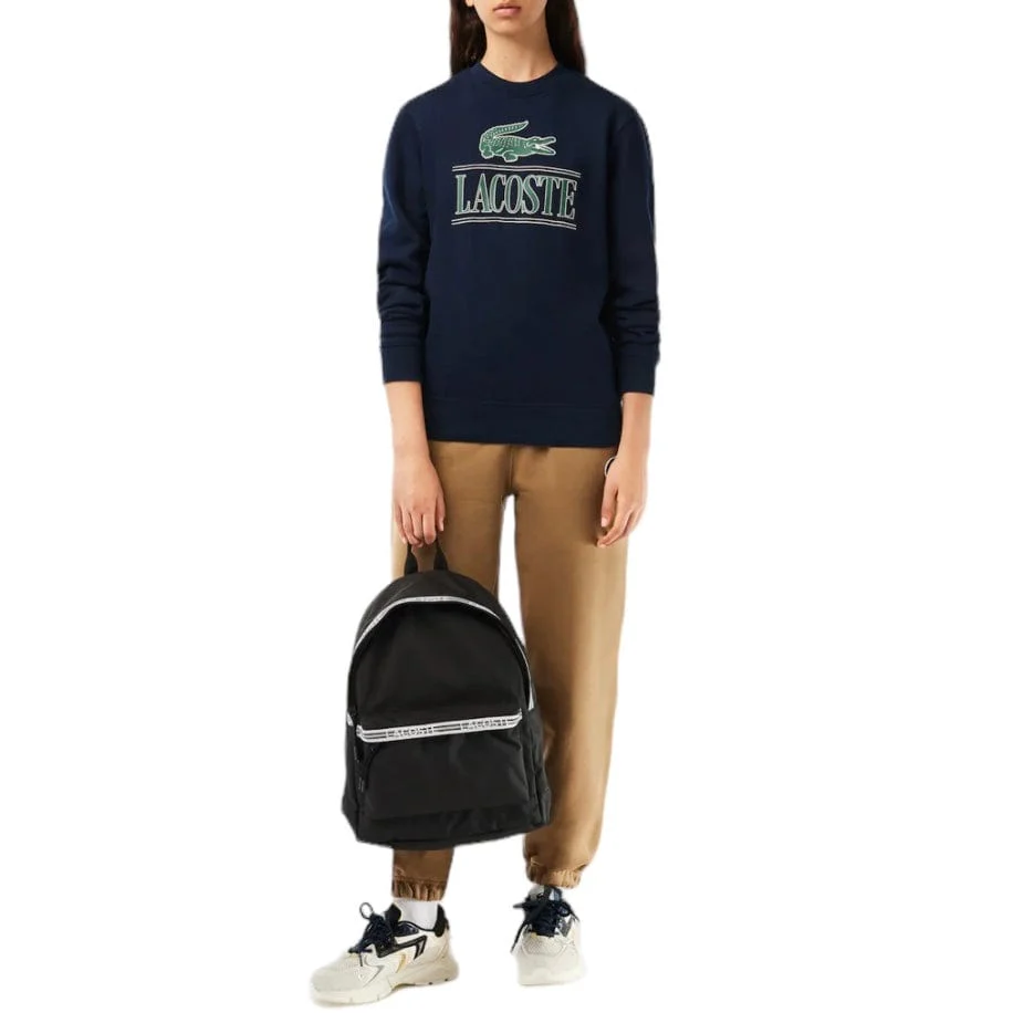Lacoste Cotton Fleece Branded Jogger Sweatshirt (Navy Blue) SH1228-51 - Image 4