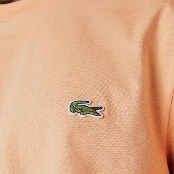 Lacoste Crew Neck Crocodile Print Organic Cotton T Shirt (Light Orange) TH0458 - Image 2