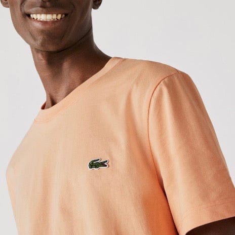 Lacoste Crew Neck Crocodile Print Organic Cotton T Shirt (Light Orange) TH0458 - Image 3