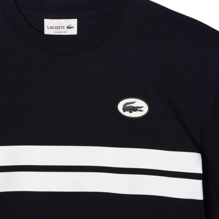 Lacoste Heritage Print Cotton Tee (Navy Blue) TH8590-51 - Image 3