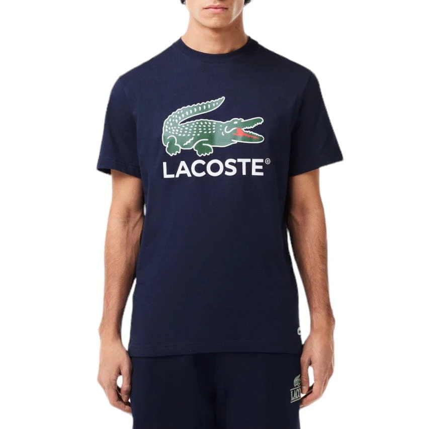 Lacoste Jersey Signature Print Tee (Navy Blue) TH1285-51 - Image 4