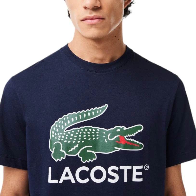 Lacoste Jersey Signature Print Tee (Navy Blue) TH1285-51 - Image 6