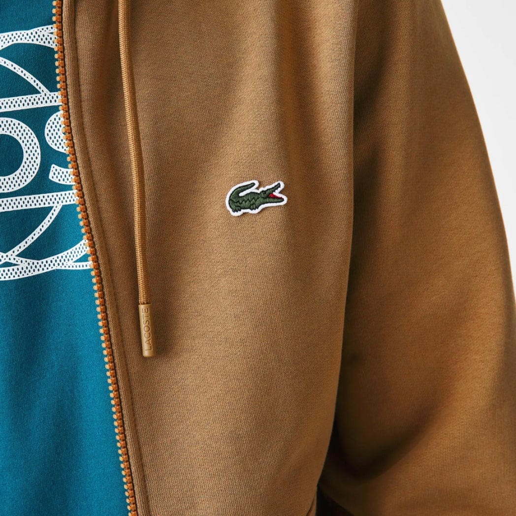 Lacoste Kangaroo Pocket Color-Blocked Hoodie (Brown) SH9626-51 - Image 6