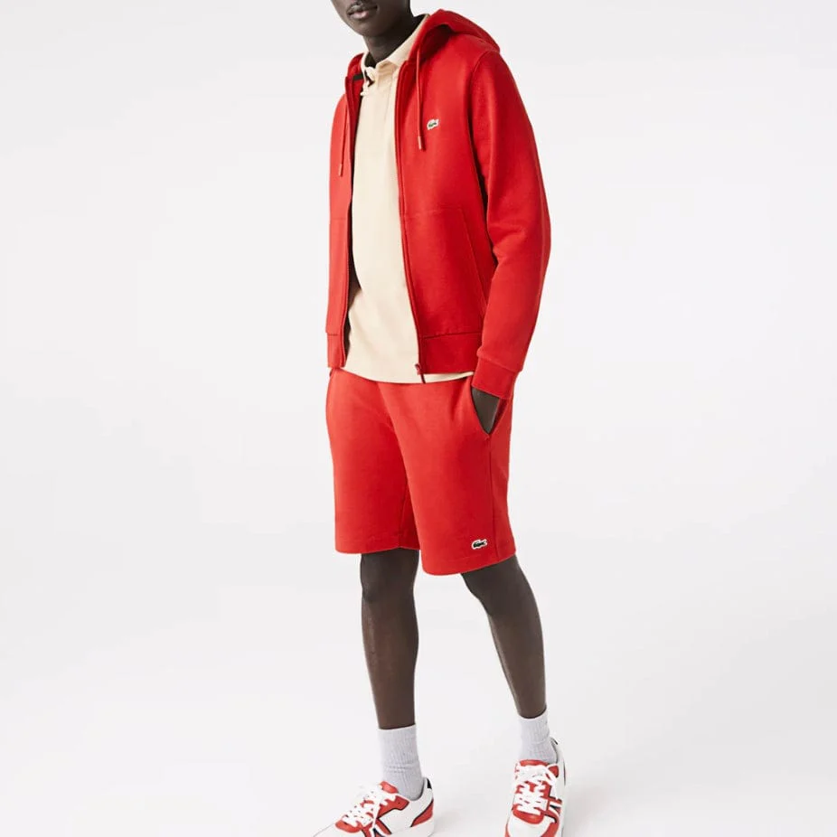 Lacoste Kangaroo Pocket Color-Blocked Hoodie (Red) SH9626-51 - Image 4