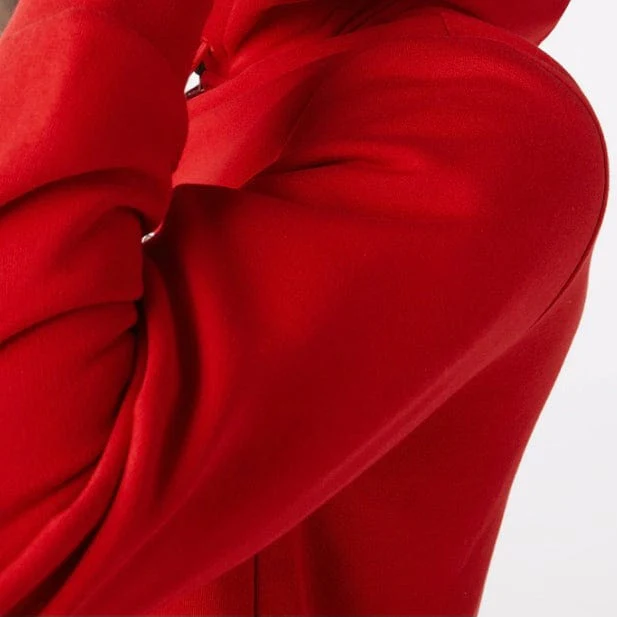 Lacoste Kangaroo Pocket Color-Blocked Hoodie (Red) SH9626-51 - Image 5