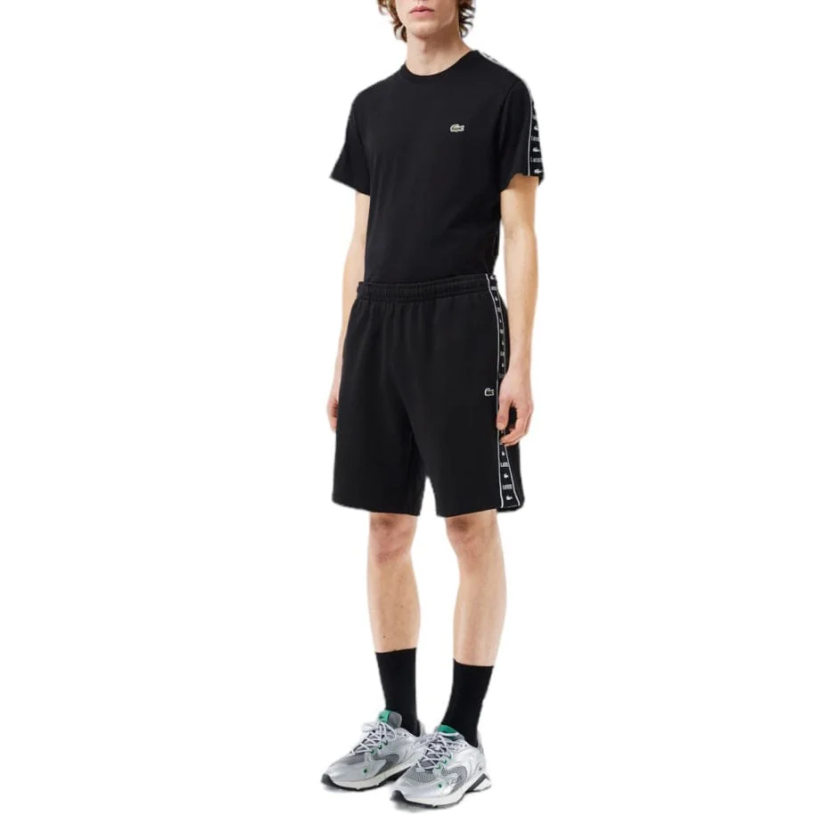 Lacoste Logo Stripe Fleece Shorts (Black) GH7397-51 - Image 5