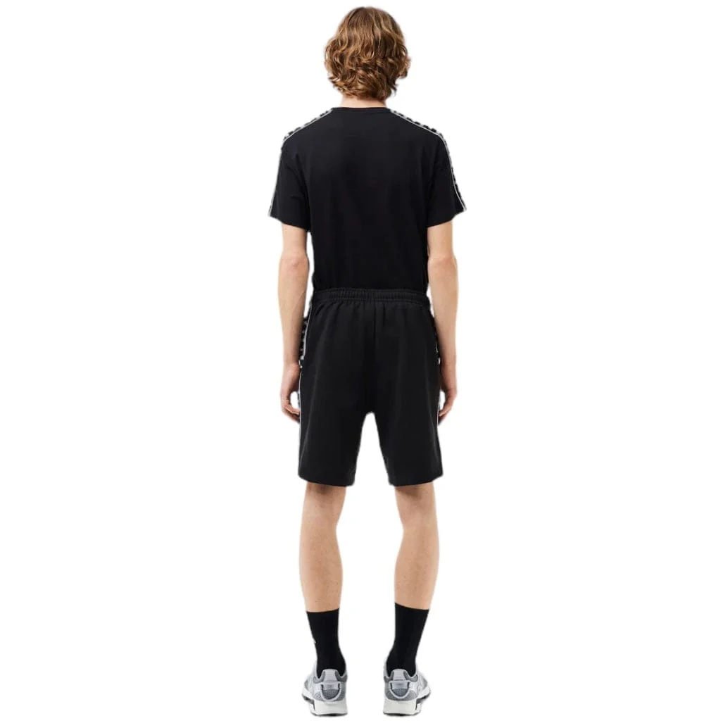 Lacoste Logo Stripe Fleece Shorts (Black) GH7397-51 - Image 7