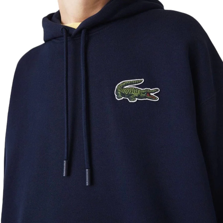 Lacoste Loose Fit Hooded Sweatshirt (Navy) SH6404-51 - Image 3