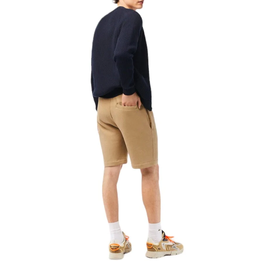 Lacoste Organic Brushed Cotton Fleece Shorts (Beige) GH9627-51 - Image 4