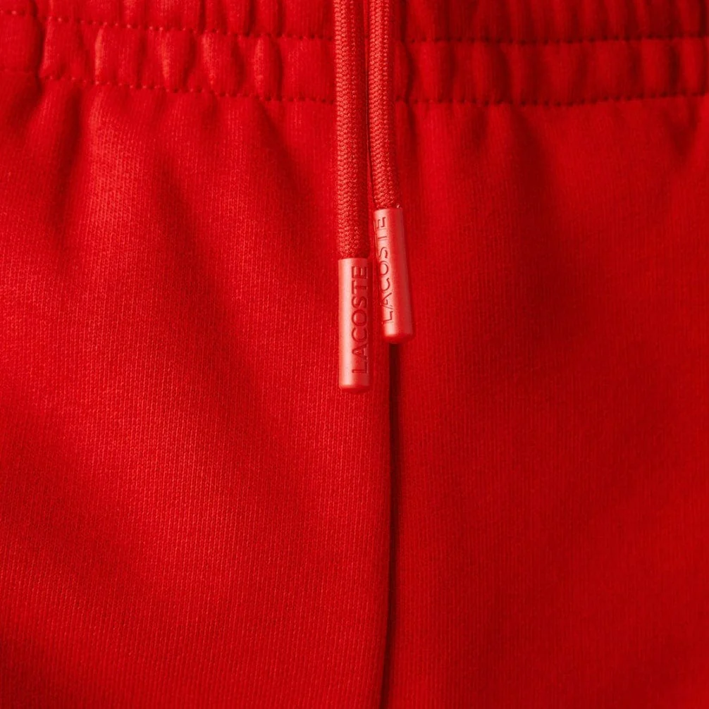 Lacoste Organic Brushed Cotton Fleece Shorts (Red) GH9627-51 - Image 2