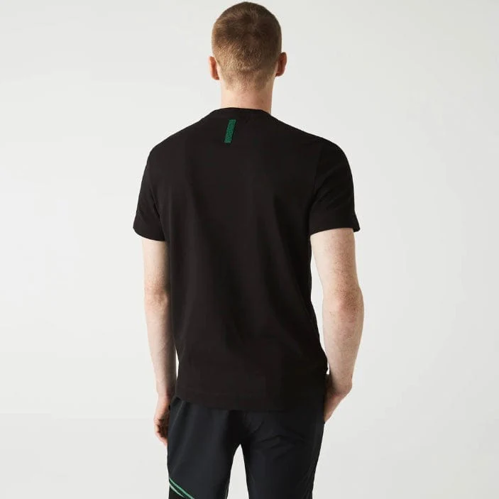 Lacoste Pique Blend Crew Neck T Shirt (Black) TH2963 - Image 5
