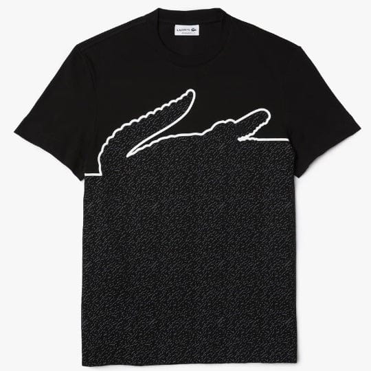 Lacoste Pique Blend Crew Neck T Shirt (Black) TH2963 - Image 7