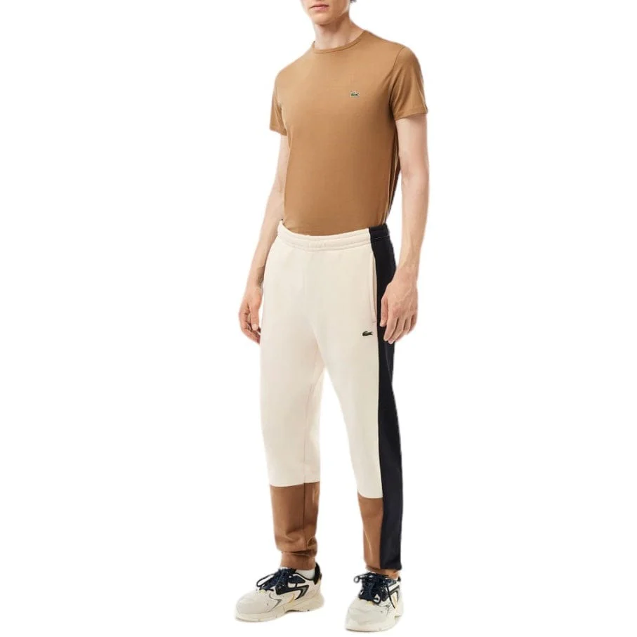 Lacoste Regular Fit Colorblock Joggers (Off White/Brown/Navy) XH1300-51 - Image 4