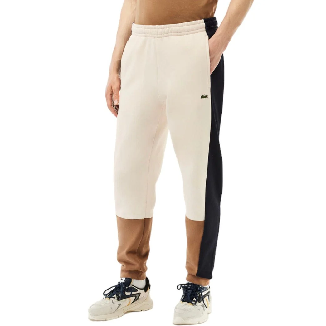 Lacoste Regular Fit Colorblock Joggers (Off White/Brown/Navy) XH1300-51 - Image 5