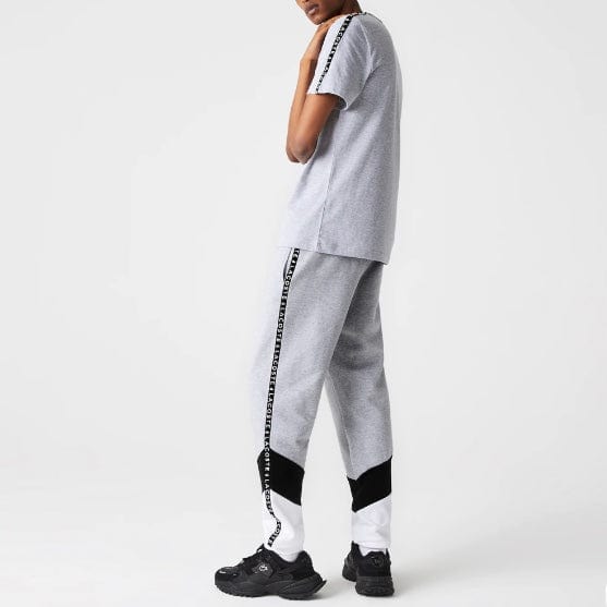 Lacoste Signature Striped Colorblock Fleece Jogging Pants (Grey/Black) XH7066 - Image 7