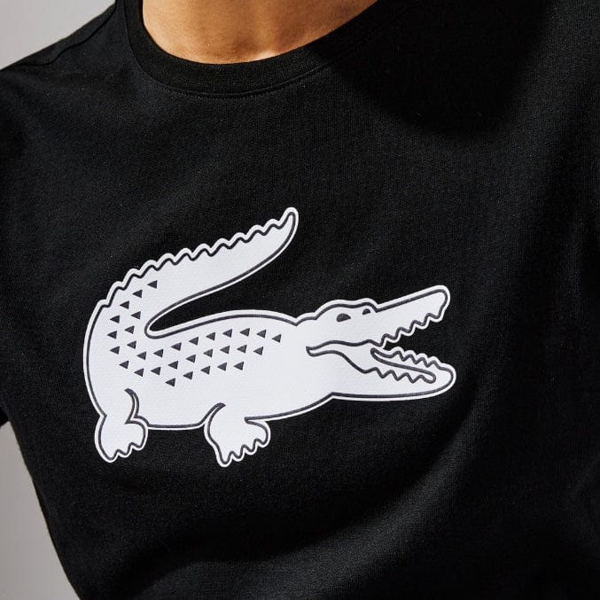 Lacoste Sport 3D Print Crocodile Breathable Jersey T Shirt (Black/White) TH2042 - Image 2