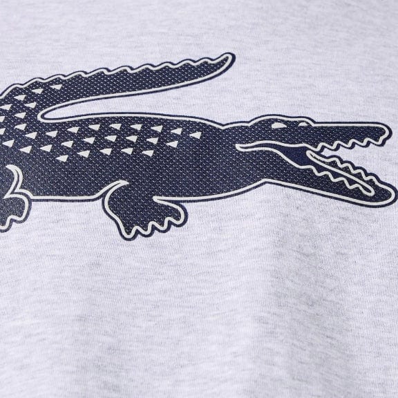 Lacoste Sport 3D Print Crocodile Breathable Jersey T Shirt (Grey/Navy) TH2042 - Image 2