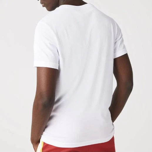Lacoste Sport 3D Print Crocodile Breathable Jersey T Shirt (White/Red) TH2042 - Image 4