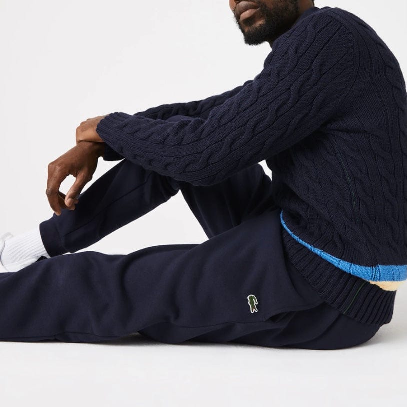 Lacoste Tapered Fit Fleece Trackpants (Navy) XH2529-51 - Image 3