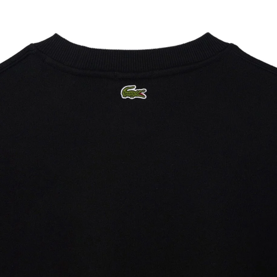 Lacoste Unisex Loose Fit Crocodile Badge Sweatshirt (Black) SH6405-51 - Image 3