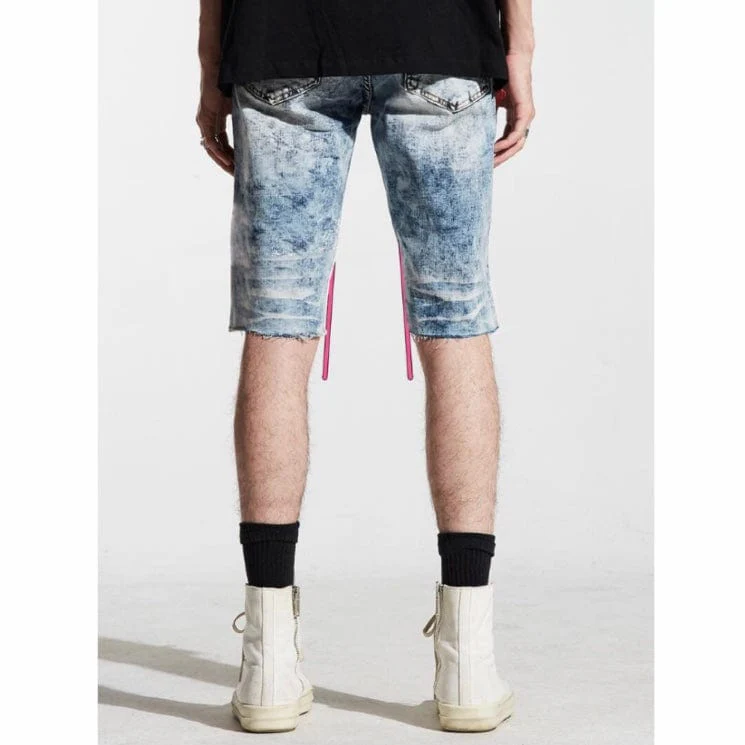 Lifted Anchors Aphex Puff Print Denim Shorts (Light Blue) LASP221-48 - Image 2