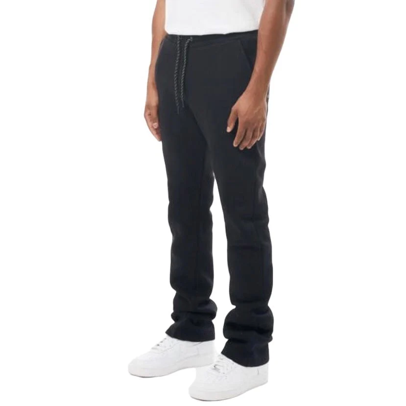 M. Society Stacked Fleece Sweatpants (Black) MS-23708 - Image 2