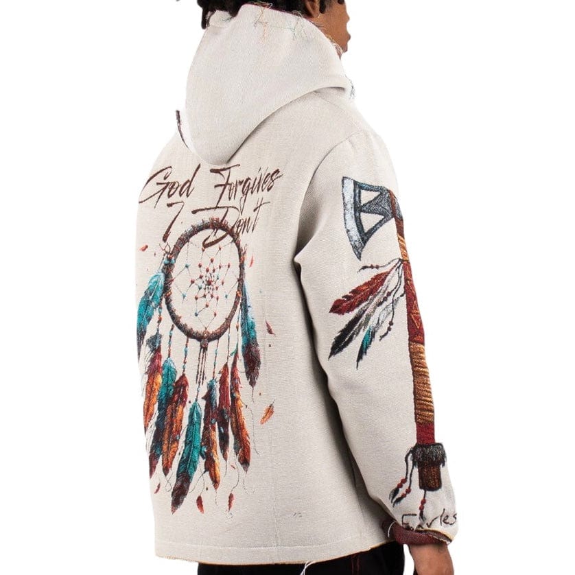 Majestik Apache Tapestry Jacquard Long Sleeve Hoodie (Cream) TH2411 - Image 6