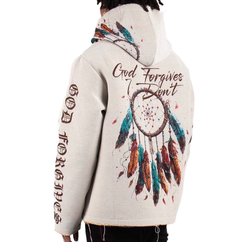 Majestik Apache Tapestry Jacquard Long Sleeve Hoodie (Cream) TH2411 - Image 7