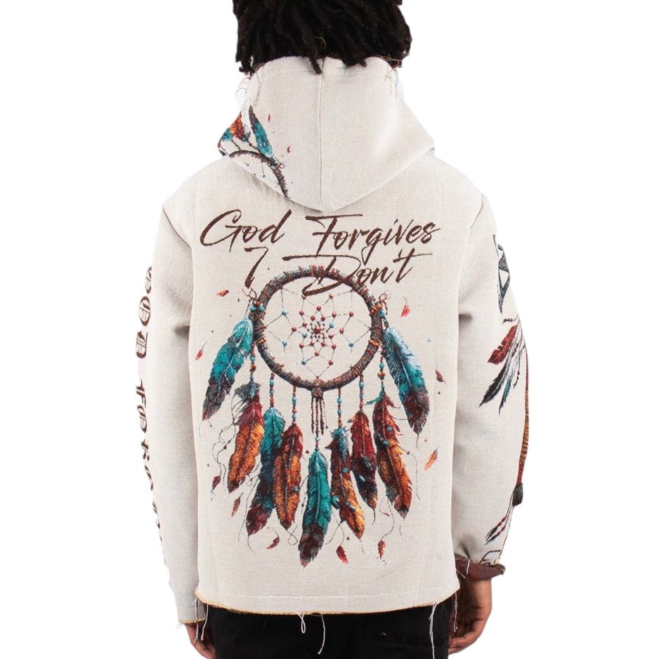 Majestik Apache Tapestry Jacquard Long Sleeve Hoodie (Cream) TH2411 - Image 8