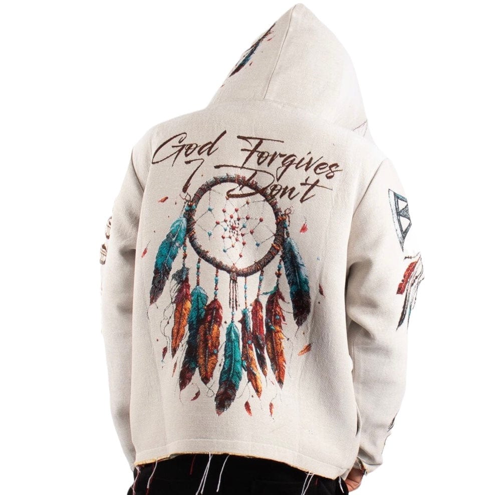 Majestik Apache Tapestry Jacquard Long Sleeve Hoodie (Cream) TH2411 - Image 9