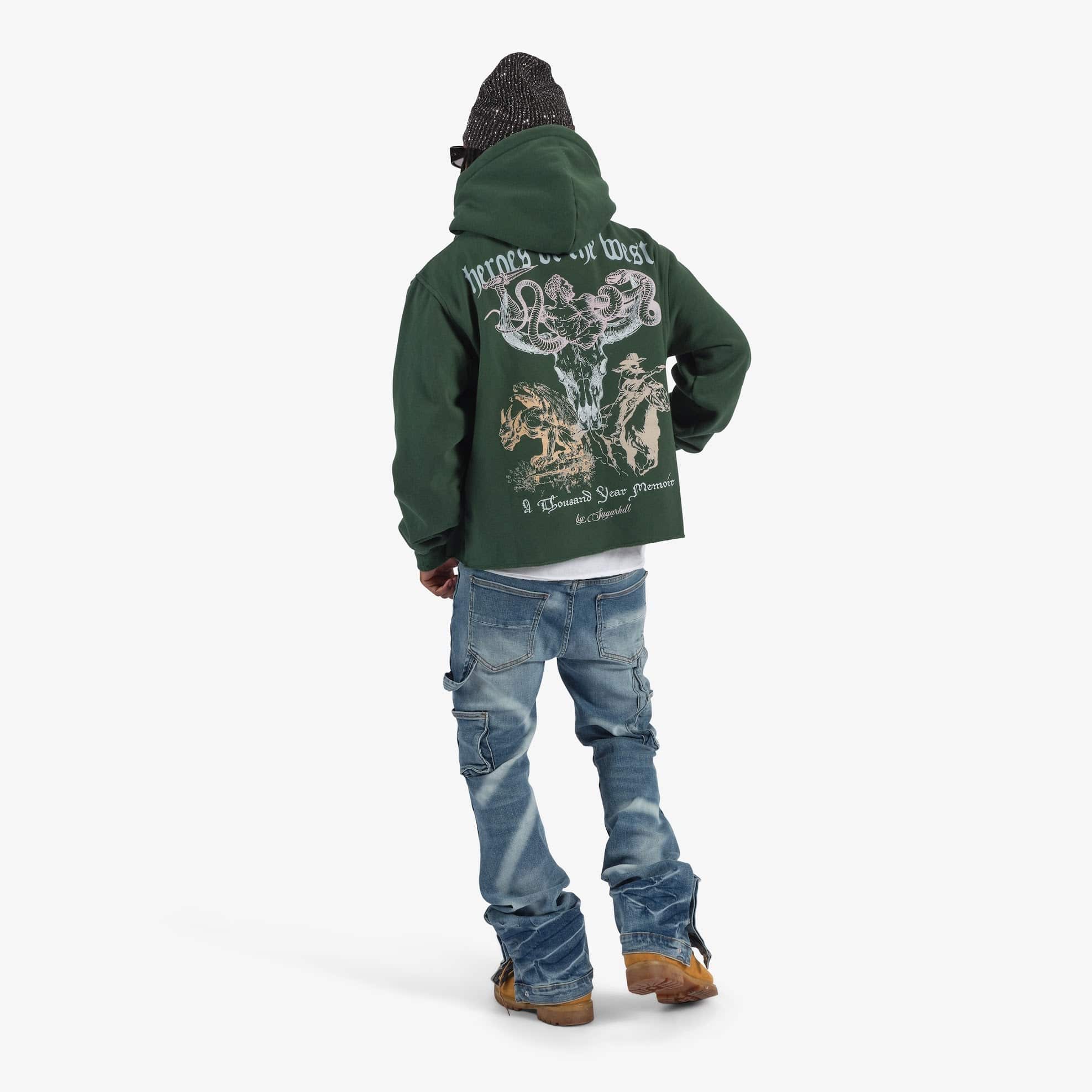 "Memoir" Hoodie (dark green) - Image 4