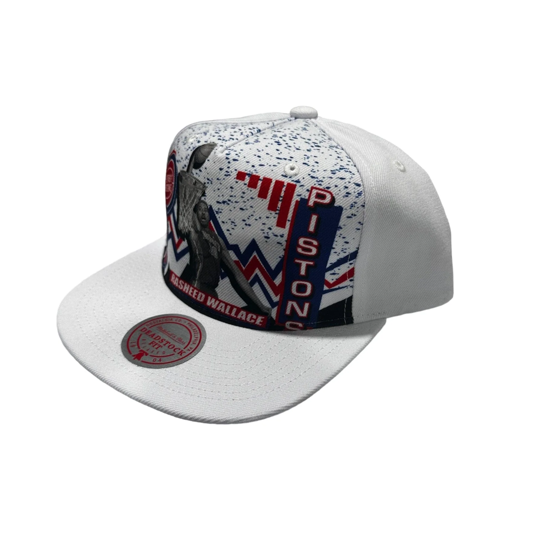 Mitchell & Ness 90's Play A Deadstock Pistons Rasheed Wallace Snapback (White) - Image 2