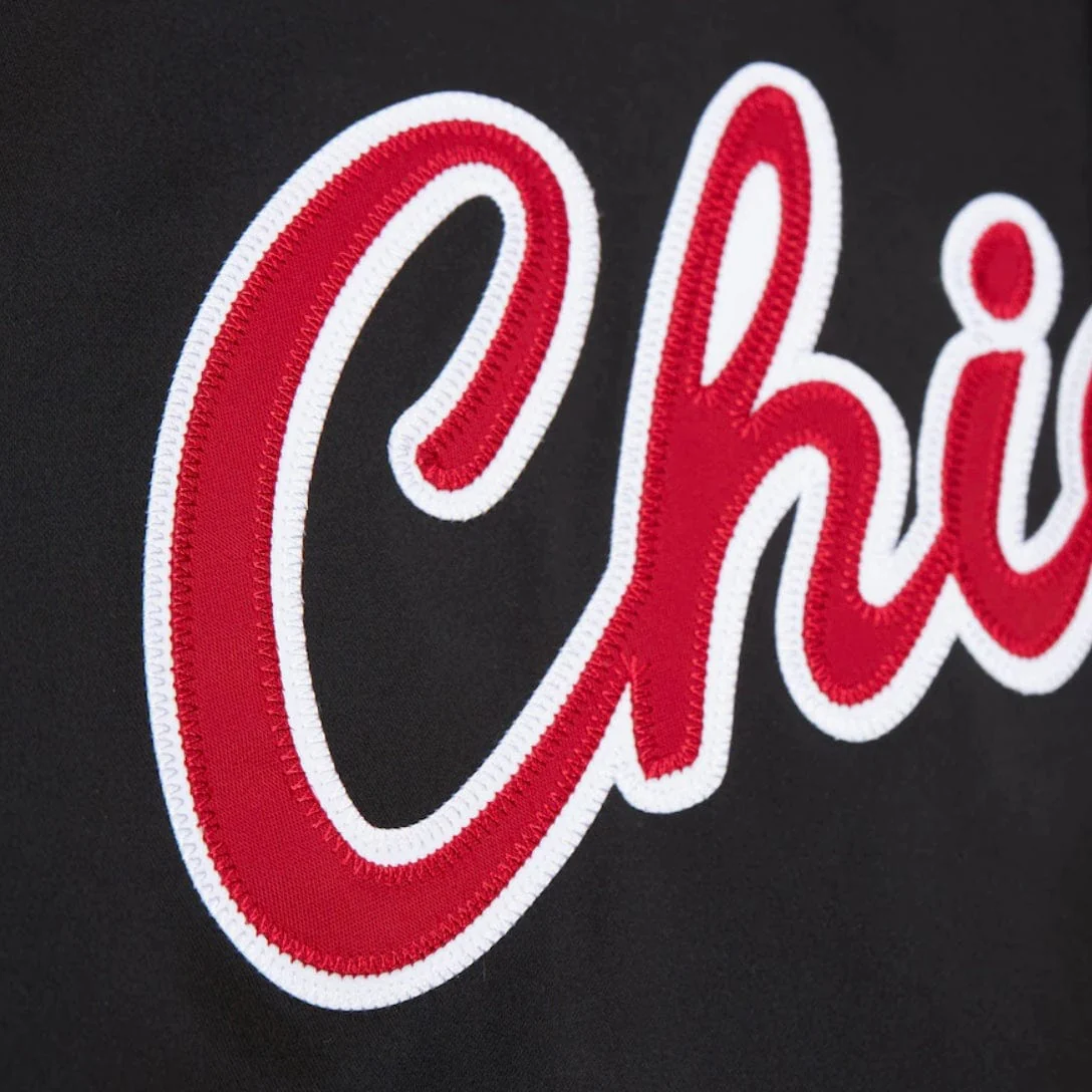 Mitchell & Ness Chicago Bulls Double Clutch Lw Satin Jacket (Black/Scarlet) - Image 4