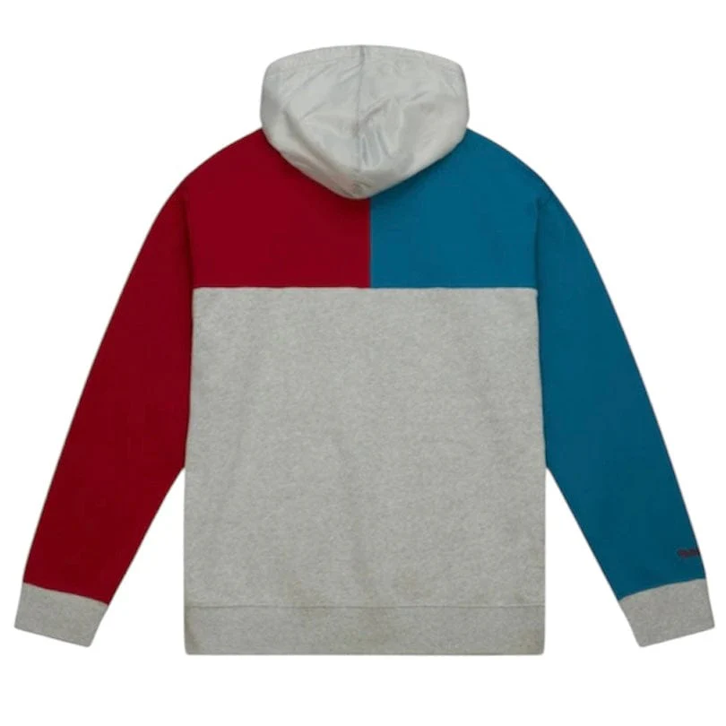 Mitchell & Ness Detroit Pistons Tie Breaker Fleece Hoodie (Teal/Red/Grey) - Image 2