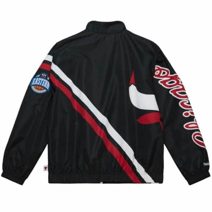 Mitchell & Ness NBA Chicago Bulls Exploded Logo Warm Up Jacket (Black) - Image 2
