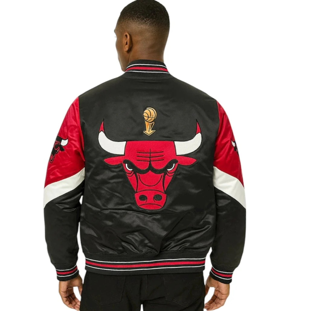 Mitchell & Ness Nba Chicago Bulls Throw It Back Heavyweight Jacket (Black) - Image 2