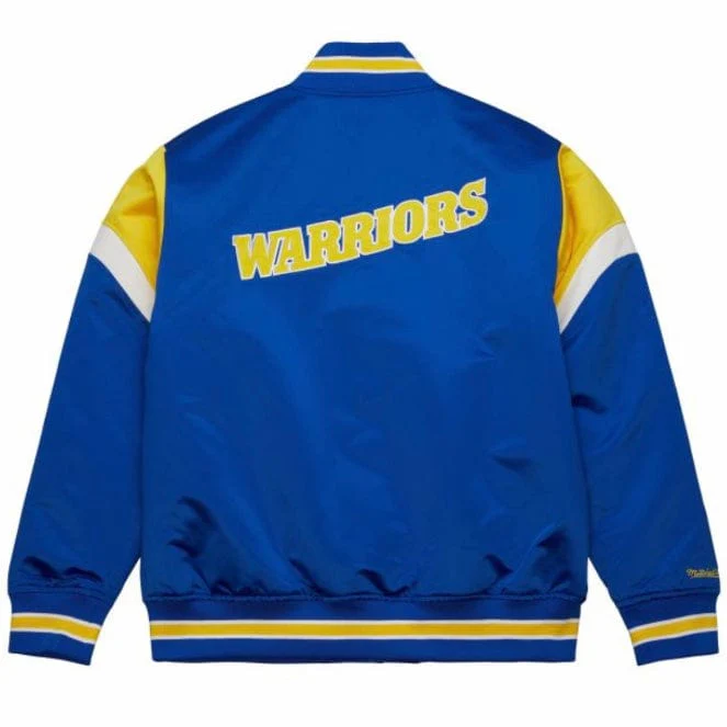 Mitchell & Ness NBA Golden State Warriors Heavyweight Satin Jacket (Royal) - Image 2