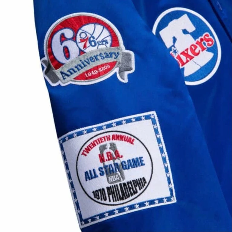 Mitchell & Ness Nba Philadelphia 76ers Champ City Satin Jacket (Royal) - Image 5