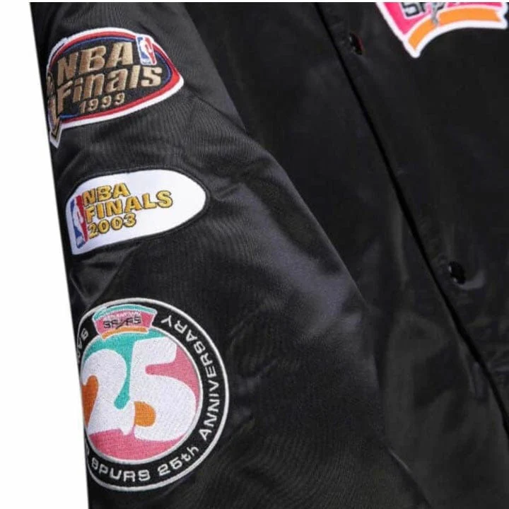 Mitchell & Ness Nba San Antonio Spurs Champ City Satin Jacket (Black) - Image 4