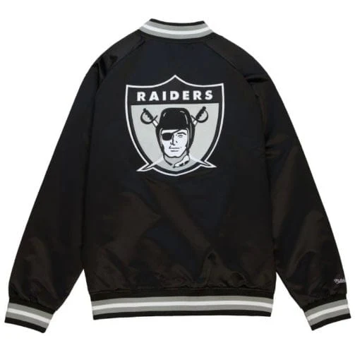Mitchell & Ness NFL Oakland Raiders Double Clutch Jacket (Black/White) - Image 2