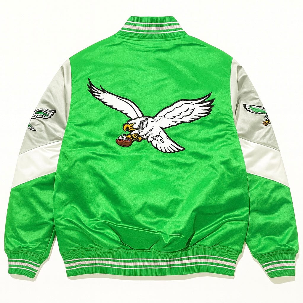 Mitchell & Ness Nfl Philly Eagles Throw It Back Heavyweight Jacket (L.Green) - Image 2