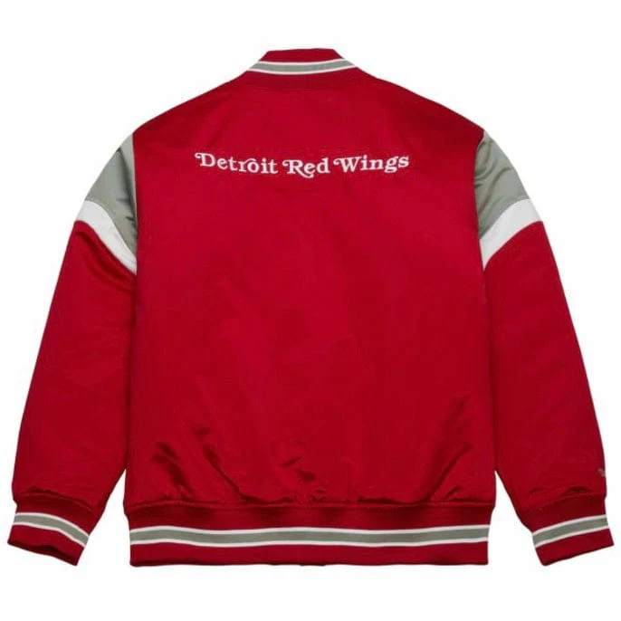 Mitchell & Ness NHL Detroit Red Wings Heavyweight Satin Jacket (Scarlet) - Image 2