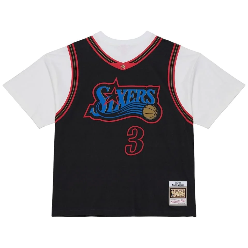 Mitchell & Ness Philadelphia 76ers 1997-98 Best In Class Jersey Tee (Black) - Image 2