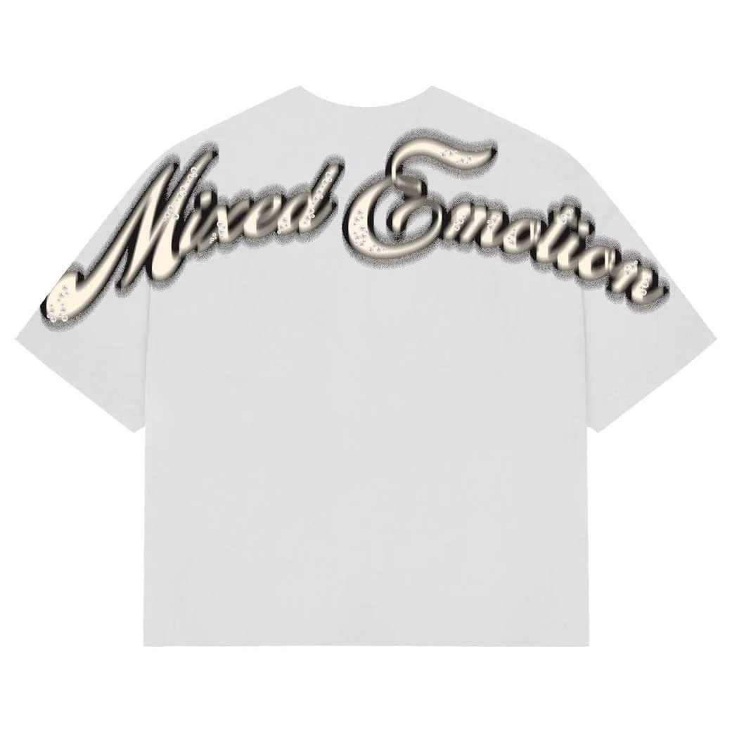 Mixed Emotion Pearl Cropped Tee (White) - Image 2