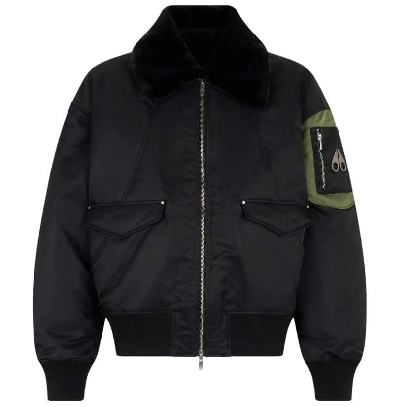 Moose Knuckles Ludo Bomber Jacket (Black) M15MB051 - Image 4